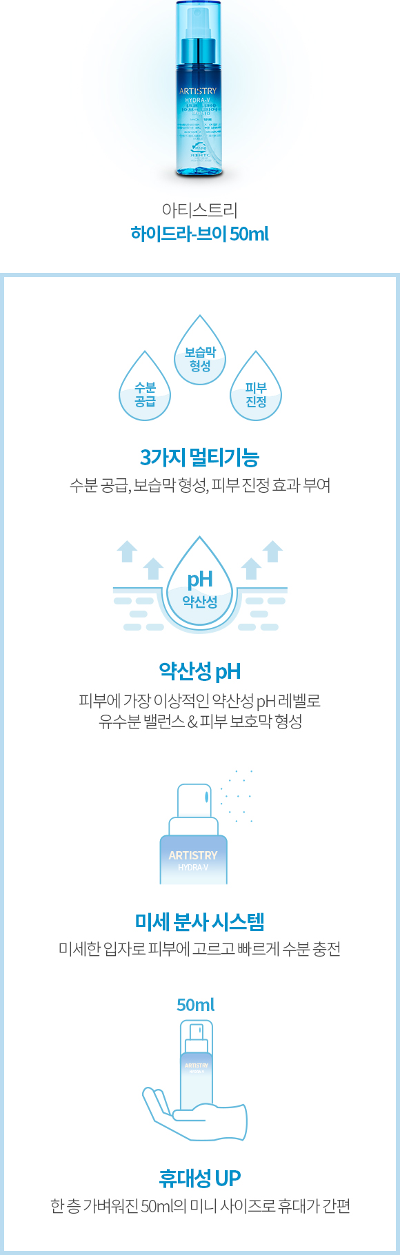 하이드라-브이 미스트 기능