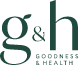 g&h GOODNESS & HEALTH logo