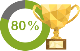 80%이상 그래프, 트로피 아이콘