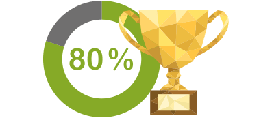 80 % 달성 이미지