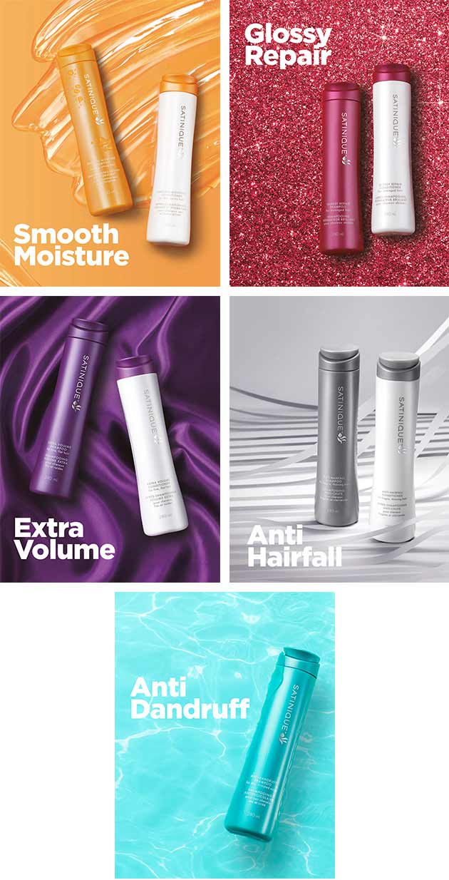 Smooth Moisture, Glossy Repair, Extra Volume, Anti Hairfall, Anti Dandruff