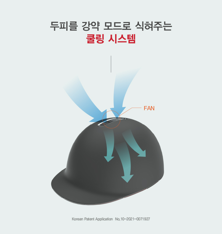 두피를 강약 모드로 식혀주는 쿨링 시스템 - FAN - Korean Patent Application No. 10-2021-0071927